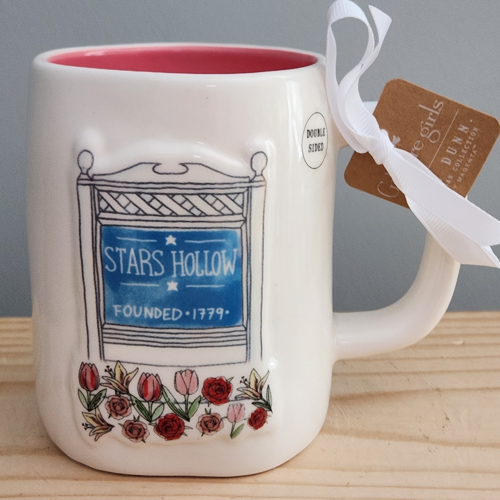 Rae Dunn Gilmore Girls I'd Rather Be In Stars Hollow Double-Side Ceramic Mug NWT